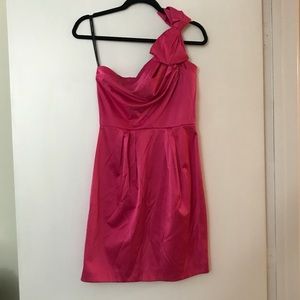 Pink Cocktail Dress with Bow Sleeve